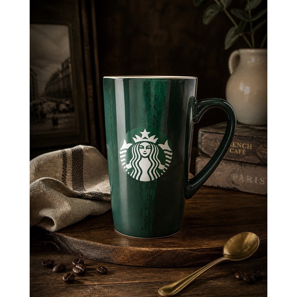 Starbucks Mug Cup 16 oz 473 ml Green Siren Mermaid Logo & Abstract Art 2021 EX!